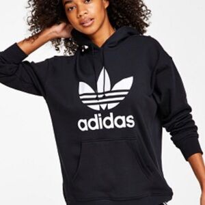 Adidas Originals Black and White Trefoil Hoodie